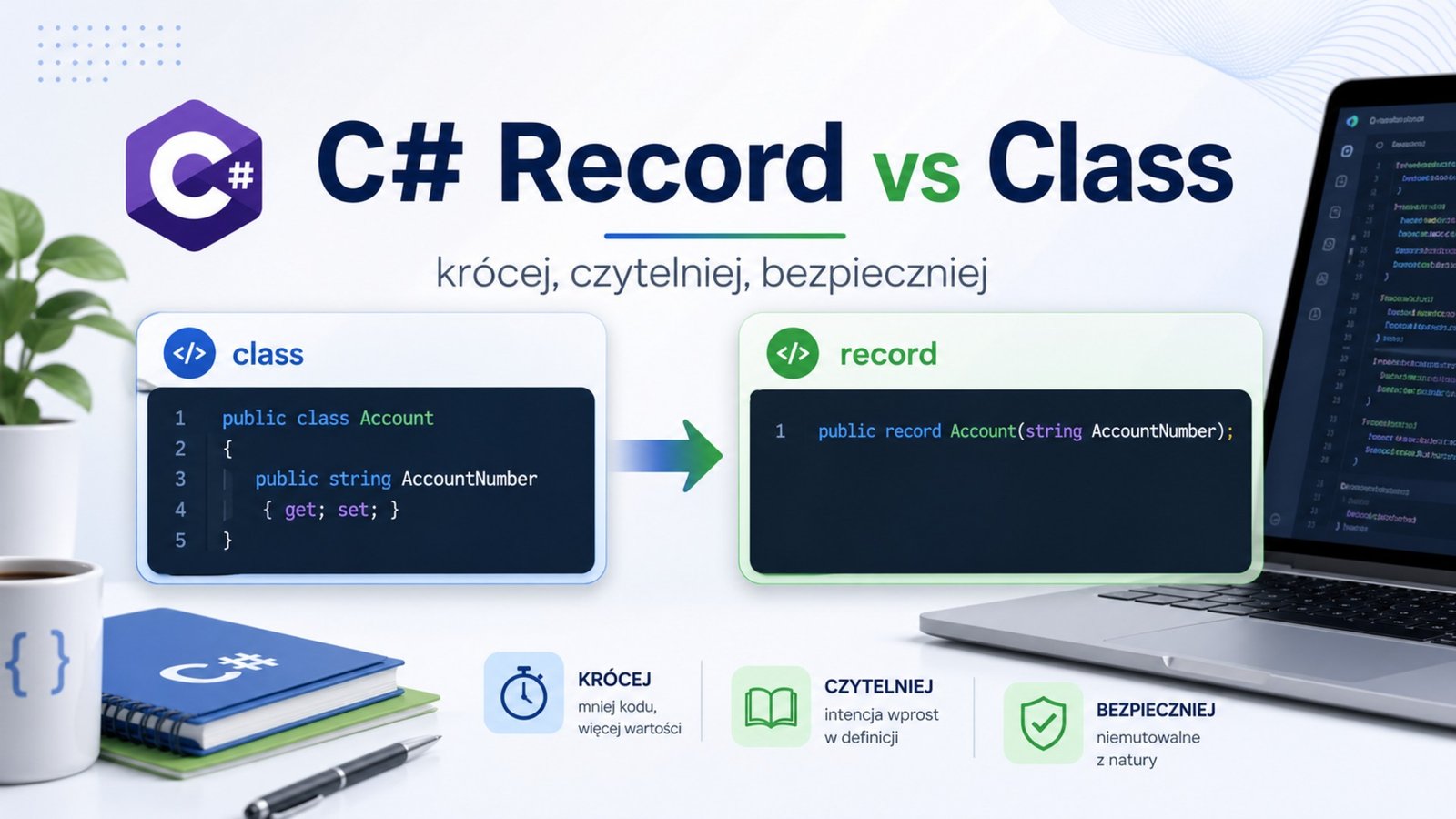 C# Record: kiedy użyć record zamiast class?
