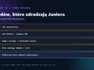Code review w C# — 5 błędów, które zdradzają juniora, grafika