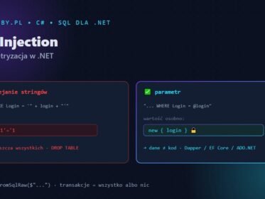 SQL Injection — sklejanie stringów kontra bezpieczna parametryzacja zapytania w .NET